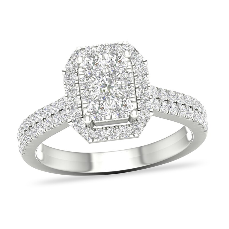 Diamond Engagement Ring 3/4 ct tw Round-cut 14K White Gold