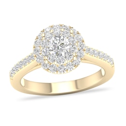 Diamond Ring 3/4 ct tw Round-cut 14K Yellow Gold