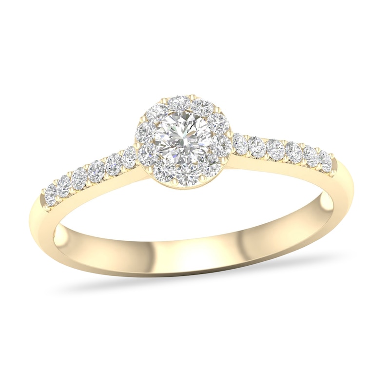 Diamond Ring 3/8 ct tw Round-cut 14K Yellow Gold