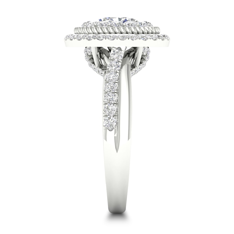 Main Image 2 of Diamond Engagement Ring 1-1/5 ct tw Oval/Round 14K White Gold