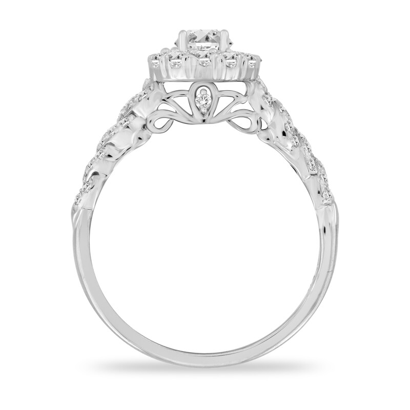 Diamond Engagement Ring 3/4 ct tw Round 14K White Gold