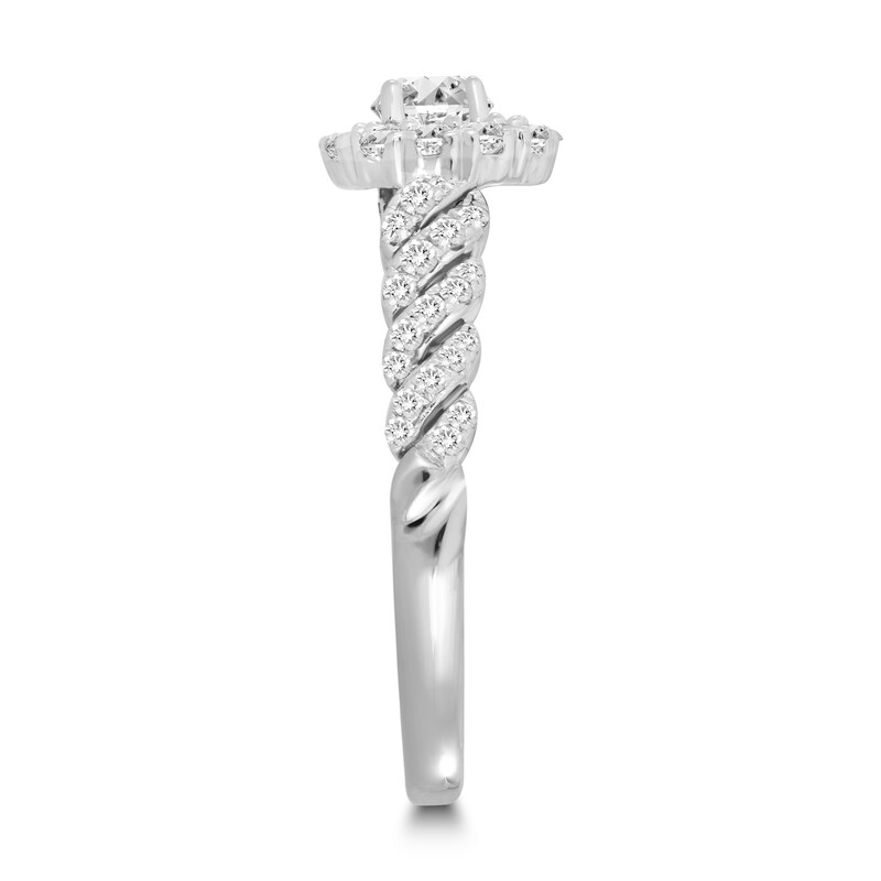 Diamond Engagement Ring 3/4 ct tw Round 14K White Gold