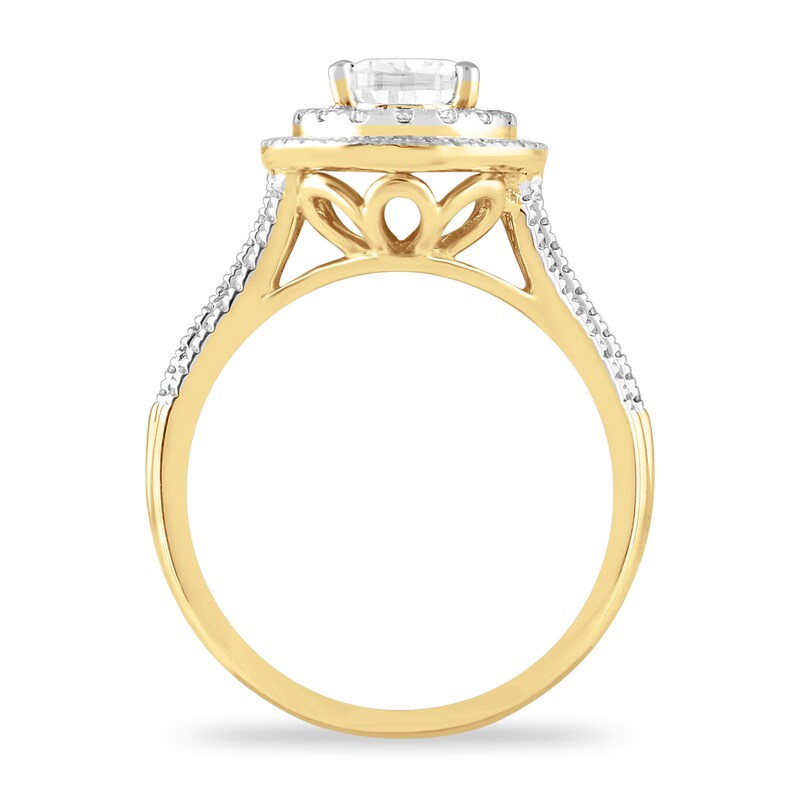 Diamond Engagement Ring 1-1/8 ct tw Pear-shaped/Round 14K Yellow Gold