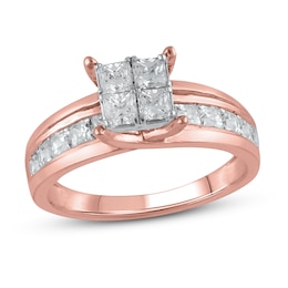 Diamond Engagement Ring 1-1/2 ct tw Round 14K Rose Gold