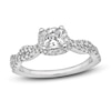 Thumbnail Image 0 of Diamond Engagement Ring 3/4 ct tw Round/Princess 14K White Gold