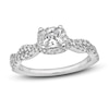 Thumbnail Image 1 of Diamond Engagement Ring 3/4 ct tw Round/Princess 14K White Gold