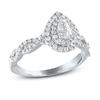Thumbnail Image 1 of Diamond Engagement Ring 5/8 ct tw Pear-shaped/Round 14K White Gold
