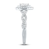 Thumbnail Image 2 of Diamond Engagement Ring 5/8 ct tw Pear-shaped/Round 14K White Gold