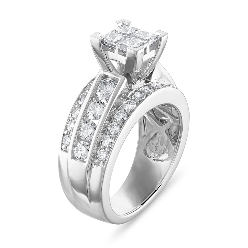 Main Image 2 of Diamond Engagement Ring 2-5/8 ct tw Princess/Round 14K White Gold
