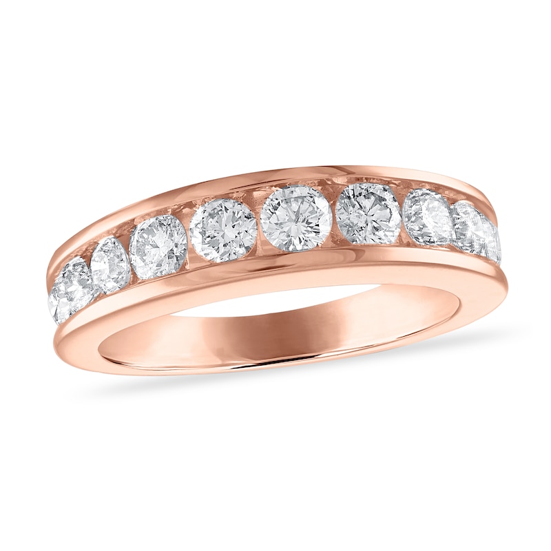 Main Image 1 of Diamond Wedding Band 1-1/5 ct tw Round 14K Rose Gold