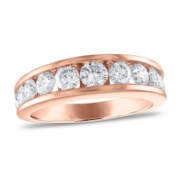 Diamond Wedding Band 1-1/2 ct tw Round 14K Rose Gold