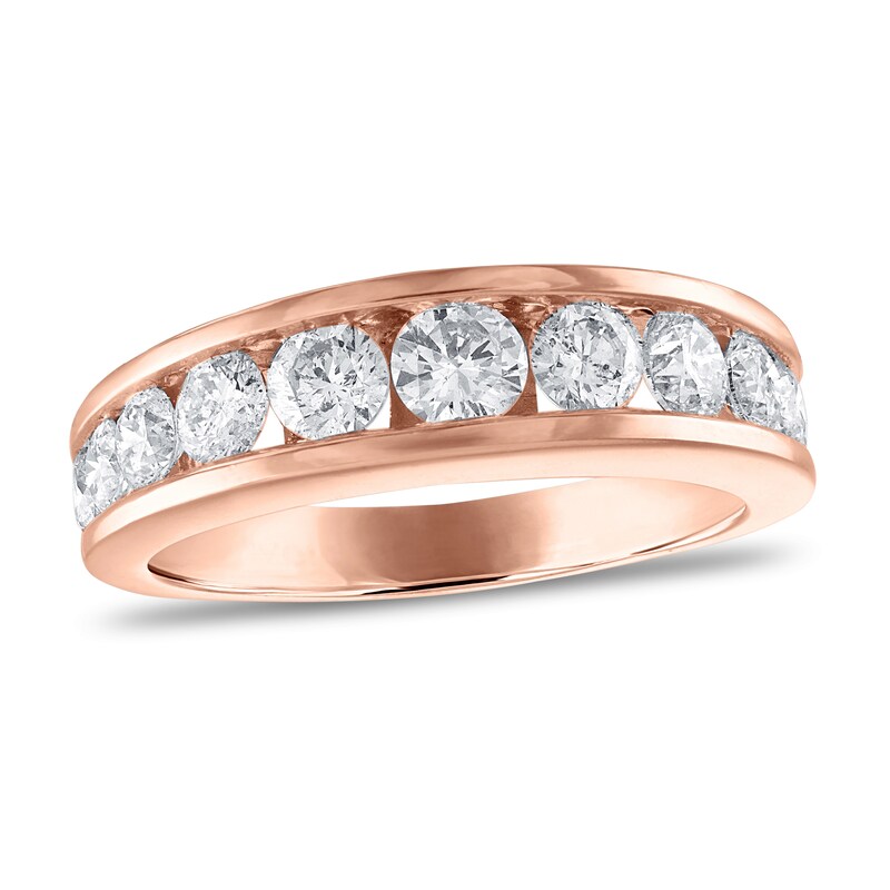 Main Image 1 of Diamond Wedding Band 1-1/2 ct tw Round 14K Rose Gold