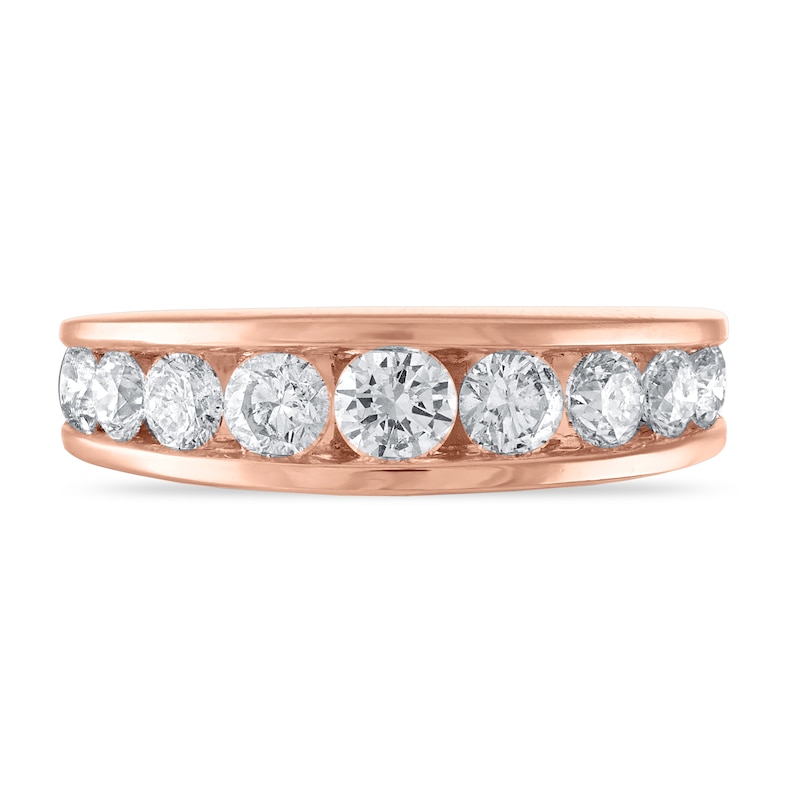 Diamond Wedding Band 1-1/2 ct tw Round 14K Rose Gold