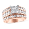 Thumbnail Image 1 of Diamond Engagement Ring 3-1/2 ct tw Princess/Round 14K Rose Gold