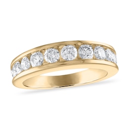Diamond Wedding Band 1-1/5 ct tw Round 14K Yellow Gold