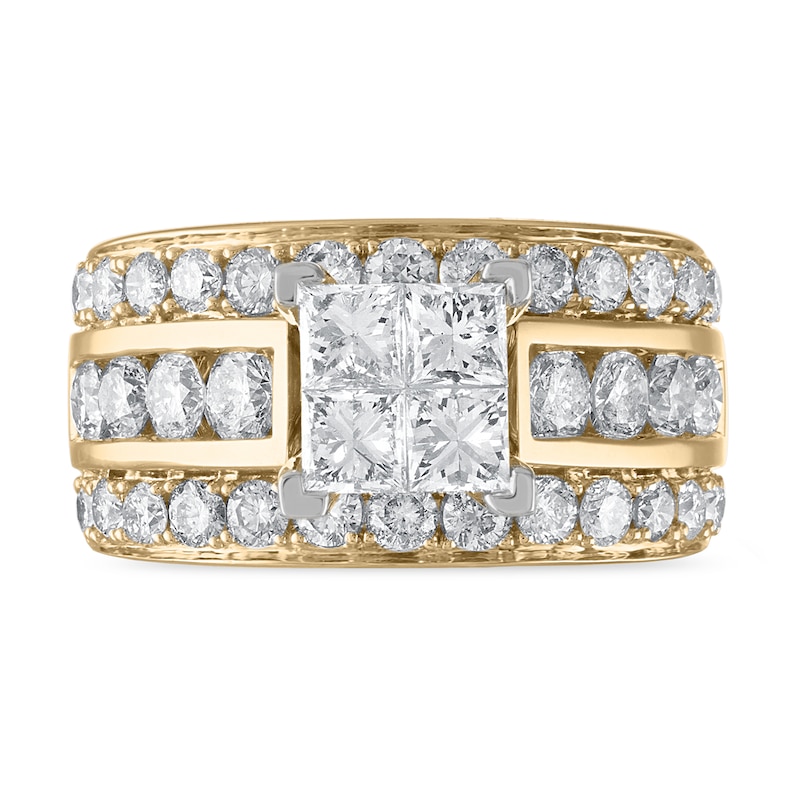 Main Image 3 of Diamond Engagement Ring 3-1/2 ct tw Princess/Round 14K Yellow Gold