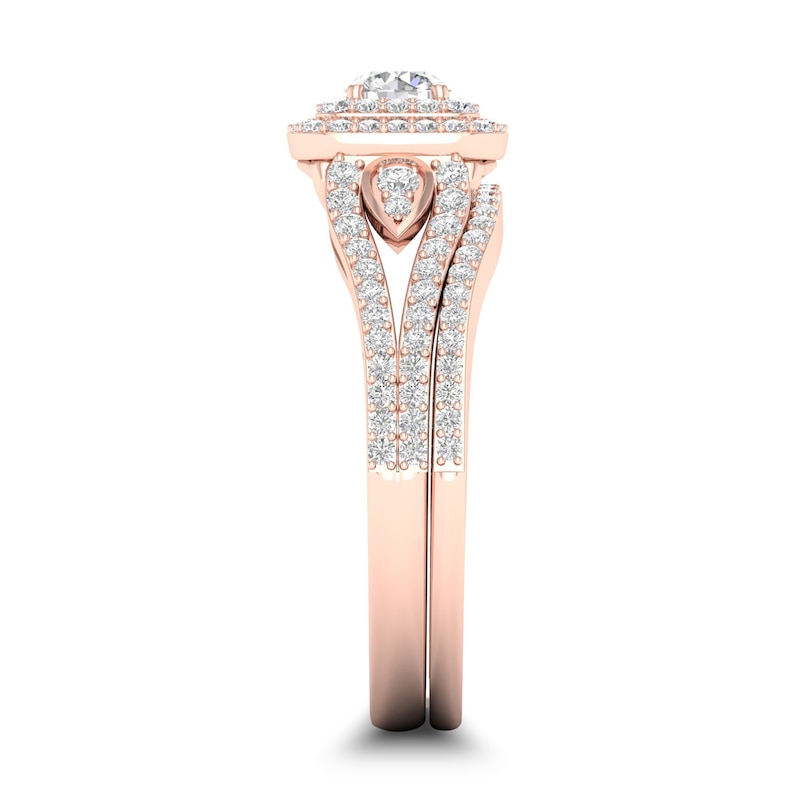 Diamond Bridal Set 5/8 ct tw Round 14K Rose Gold