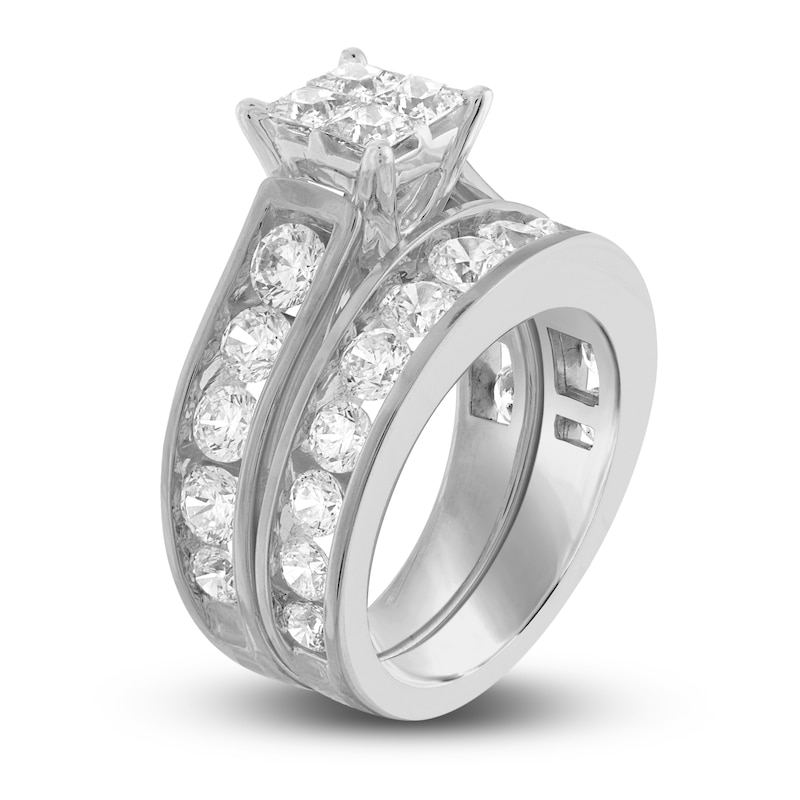 Main Image 2 of Diamond Bridal Set 4 ct tw Round/Princess 14K White Gold