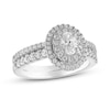 Thumbnail Image 1 of Diamond Bridal Set 1-1/6 ct tw Oval/Round 14K White Gold