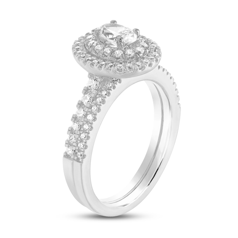 Main Image 2 of Diamond Bridal Set 1-1/6 ct tw Oval/Round 14K White Gold