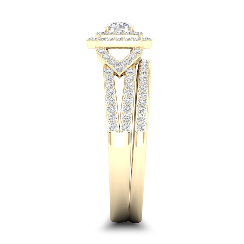 Main Image 2 of Diamond Bridal Set 5/8 ct tw Round 14K Yellow Gold