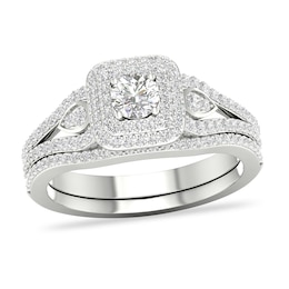 Diamond Bridal Set 5/8 ct tw Round 14K White Gold