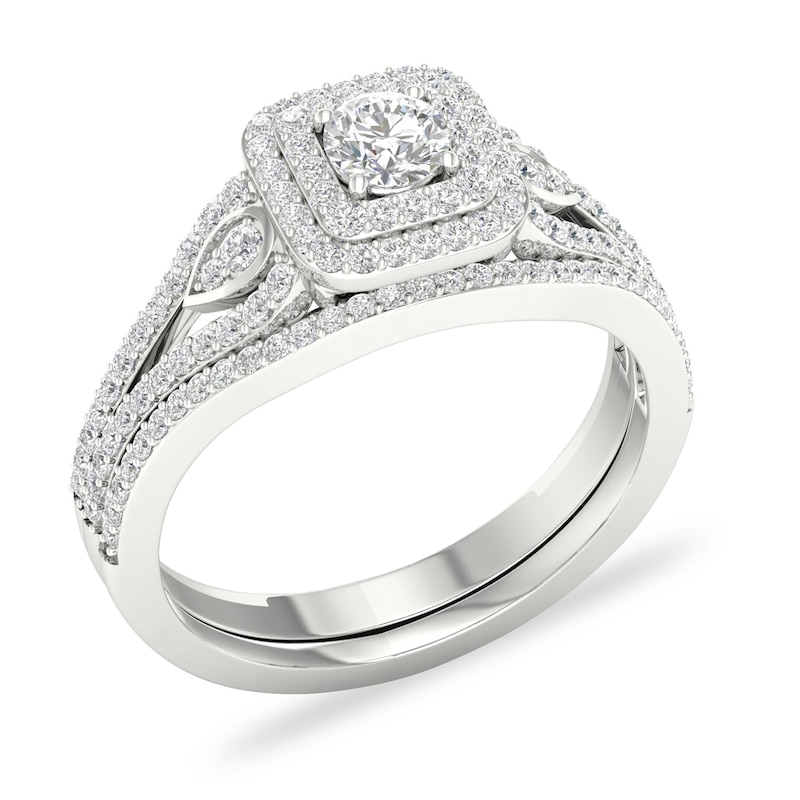 Diamond Bridal Set 5/8 ct tw Round 14K White Gold
