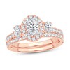 Diamond Bridal Set 1-1/2 ct tw Oval/Round-cut 14K Rose Gold