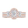 Diamond Bridal Set 1-1/2 ct tw Oval/Round-cut 14K Rose Gold