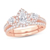 Thumbnail Image 1 of Diamond Bridal Set 2 ct tw Pear-shaped/Round-cut 14K Rose Gold
