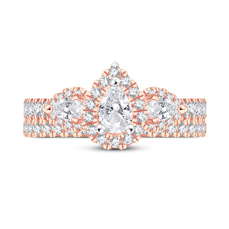 Main Image 3 of Diamond Bridal Set 2 ct tw Pear-shaped/Round-cut 14K Rose Gold