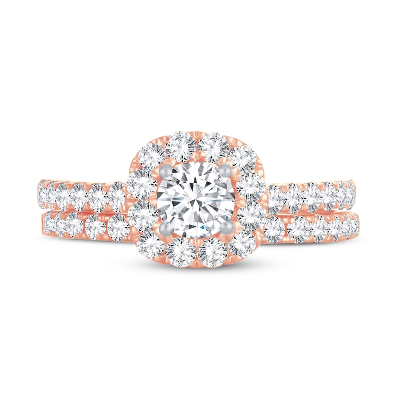 Diamond Bridal Set 1-1/2 ct tw Round-cut 14K Rose Gold