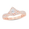 Thumbnail Image 1 of Diamond Bridal Set 1/2 ct tw Pear-shaped/Round-cut 14K Rose Gold