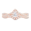 Thumbnail Image 2 of Diamond Bridal Set 1/2 ct tw Pear-shaped/Round-cut 14K Rose Gold