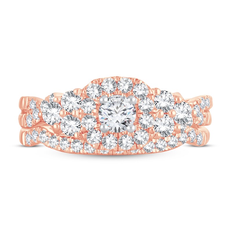 Diamond Bridal Set 1 ct tw Round-cut 14K Rose Gold