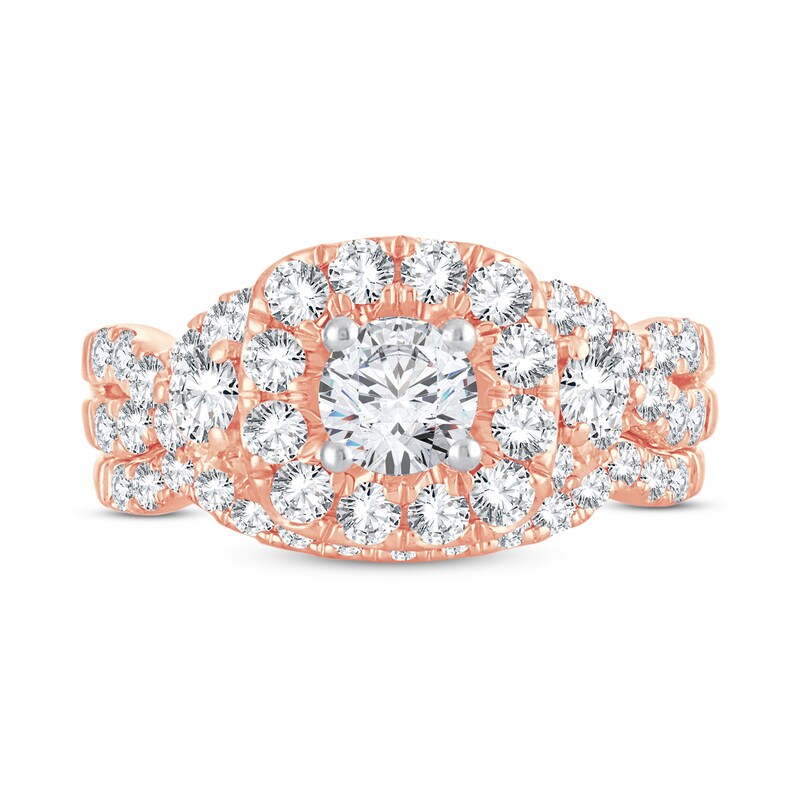 Main Image 3 of Diamond Bridal Set 2 ct tw Round-cut 14K Rose Gold