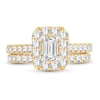 Thumbnail Image 3 of Diamond Bridal Set 2 ct tw Emerald/Round-cut 14K Yellow Gold