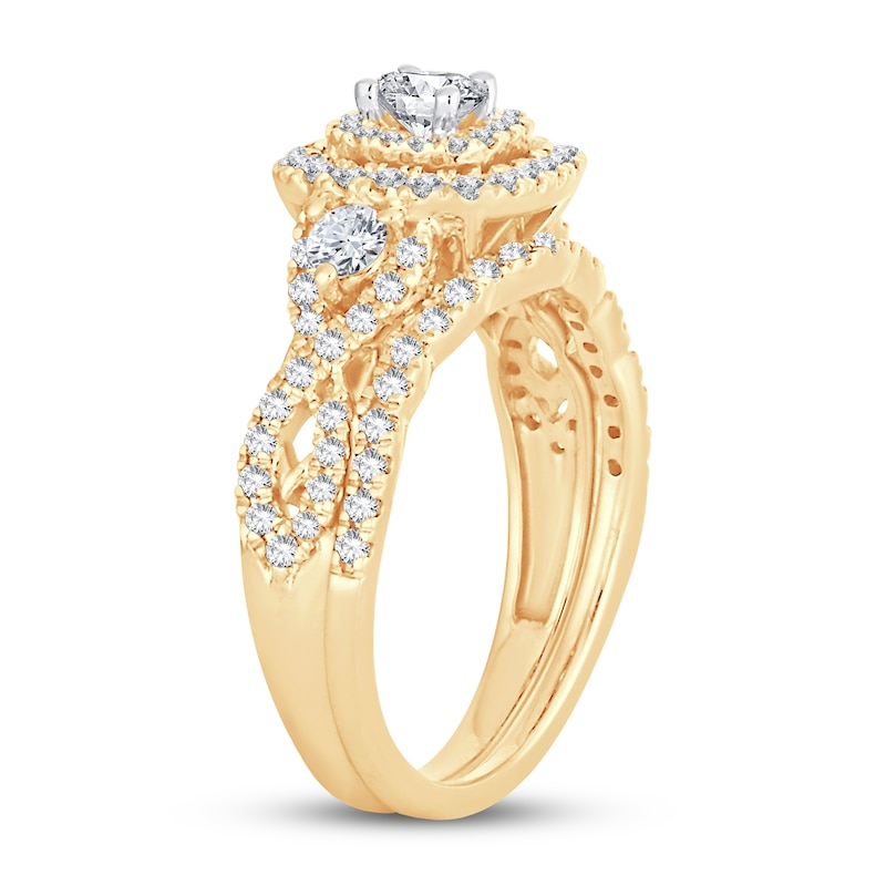Main Image 2 of Diamond Bridal Set 1 ct tw Round-cut 14K Yellow Gold