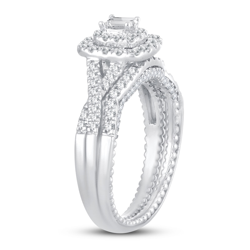 Diamond Bridal Set 1 ct tw Princess/Round-cut 14K White Gold