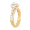 Thumbnail Image 2 of Diamond Bridal Set 1-1/2 ct tw Emerald/Round-cut 14K Yellow Gold