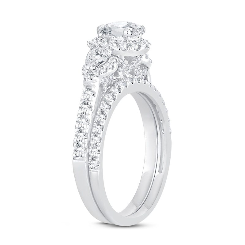 Main Image 2 of Diamond Bridal Set 2 ct tw Pear-shaped/Round-cut 14K White Gold