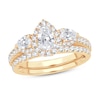 Diamond Bridal Set 2 ct tw Pear-shaped/Round-cut 14K Yellow Gold