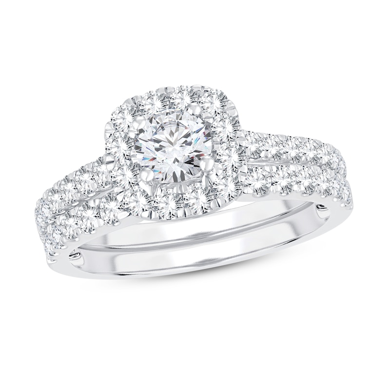 Main Image 1 of Diamond Bridal Set 1-1/2 ct tw Round-cut 14K White Gold