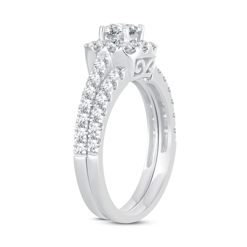 Main Image 2 of Diamond Bridal Set 1-1/2 ct tw Round-cut 14K White Gold