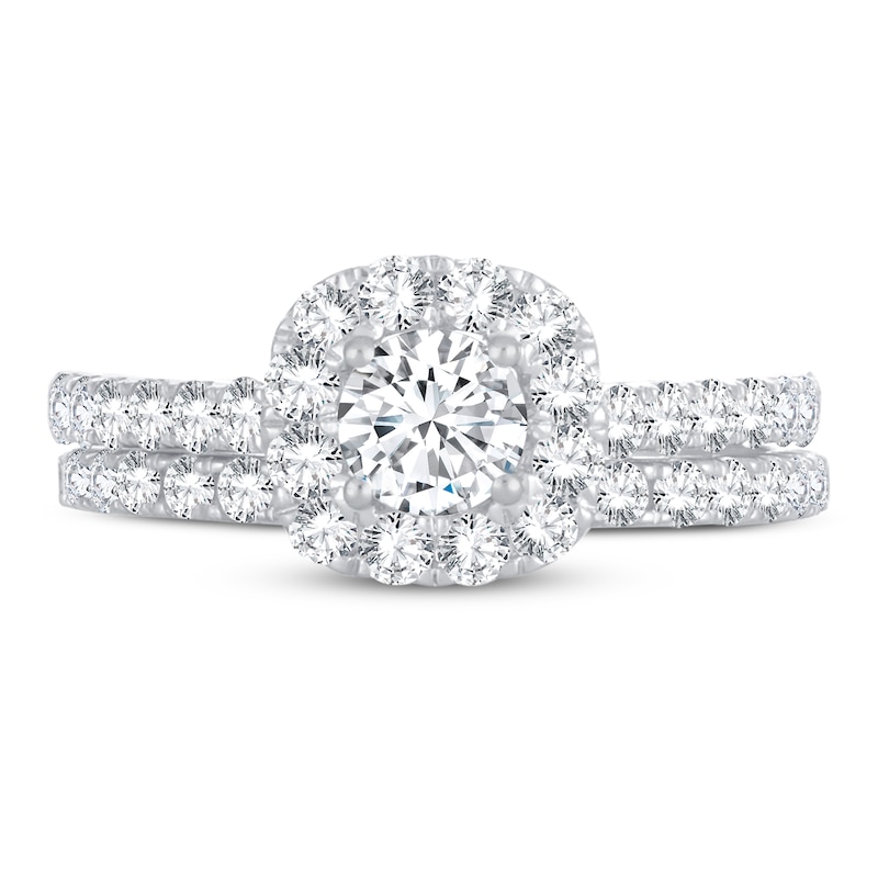 Main Image 3 of Diamond Bridal Set 1-1/2 ct tw Round-cut 14K White Gold