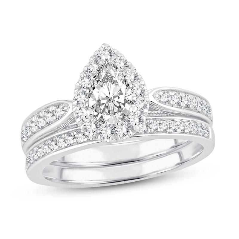 Diamond Bridal Set 1 ct tw Pear-shaped/Round-cut 14K Gold