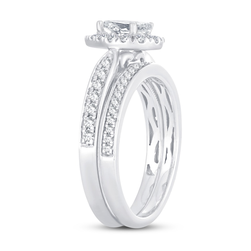 Main Image 2 of Diamond Bridal Set 1 ct tw Pear-shaped/Round-cut 14K White Gold