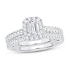 Thumbnail Image 1 of Diamond Bridal Set 1 ct tw Emerald/Round-cut 14K White Gold