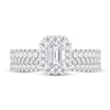 Thumbnail Image 3 of Diamond Bridal Set 1 ct tw Emerald/Round-cut 14K White Gold