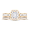 Thumbnail Image 3 of Diamond Bridal Set 1 ct tw Emerald/Round-cut 14K Yellow Gold